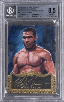 2016 UD All-Time Greats Master Collection Masterful Paintings Autos #MT Mike Tyson Signed Card (#1/1) - BGS NM-MT+ 8.5/BGS 10